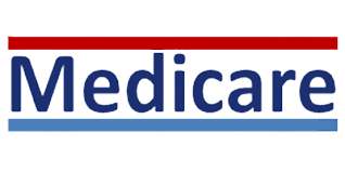 The word Medicare is written in large blue letters, underlined with a blue line and topped with a red line, both extending the length of the word, on a light background. | California Urgent Care Center